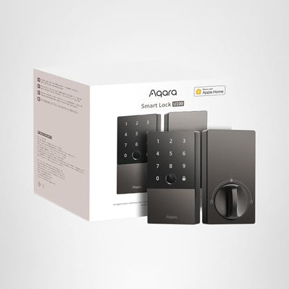 Aqara U100 Smart Lock Fingerprint Keyless Entry with Apple Home Key Bluetooth Deadbolt Alexa Google Gray