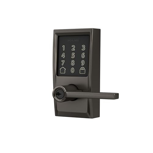Schlage Encode Smart WiFi Lock with Lever Handle Touchscreen Keypad Keyless Entry Alexa Google Black