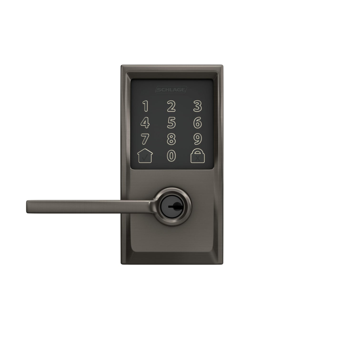 Schlage Encode Smart WiFi Lock with Lever Handle Touchscreen Keypad Keyless Entry Alexa Google Black