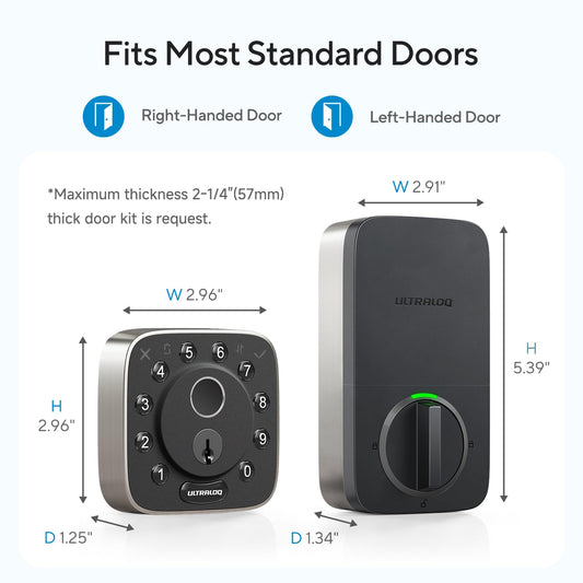 ULTRALOQ Bolt 2025 Smart Lock Fingerprint Matter Over Thread Keyless Entry Apple Home Alexa Google