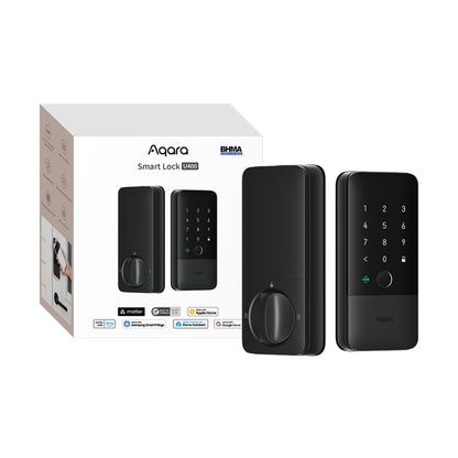 Aqara U400 UWB Smart Lock Fingerprint Keyless Entry Matter Apple Home Key Alexa Google Black
