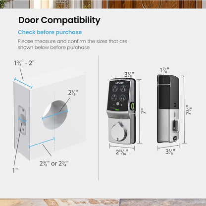 Lockly Secure Pro Smart Lock Fingerprint Keyless Entry Deadbolt WiFi Hub PIN Genie Keypad Alexa Google