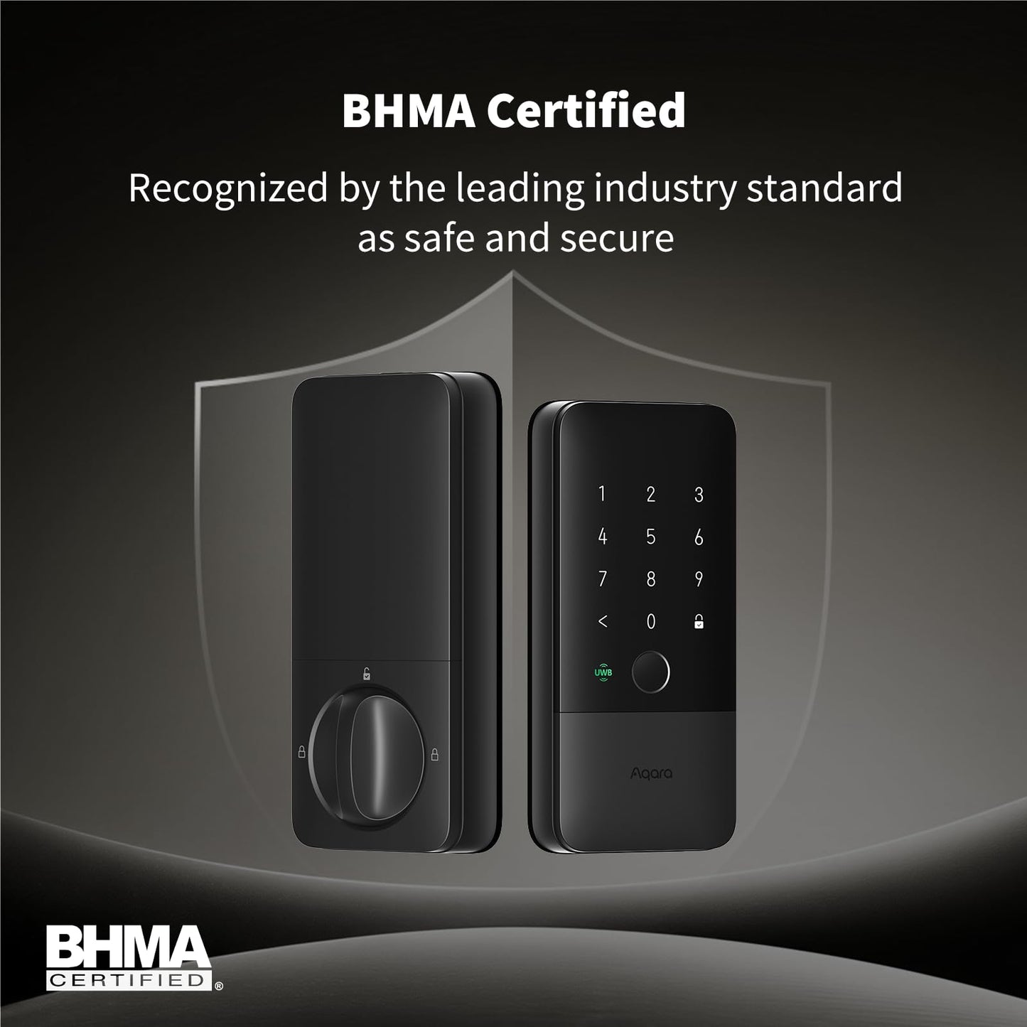 Aqara U400 UWB Smart Lock Fingerprint Keyless Entry Matter Apple Home Key Alexa Google Black