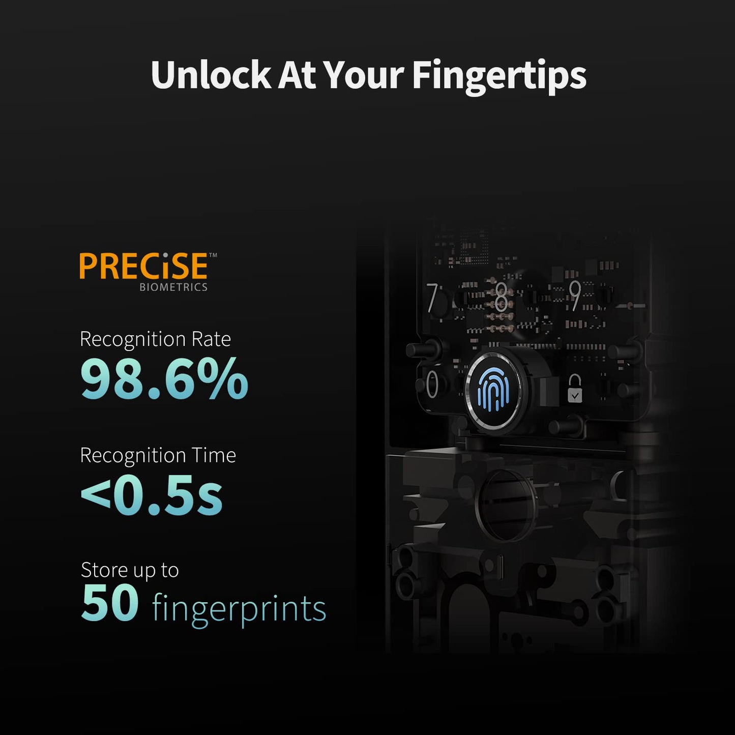 Aqara U100 Smart Lock Fingerprint Keyless Entry with Apple Home Key Bluetooth Deadbolt Alexa Google Gray