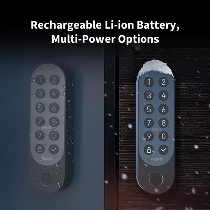 Aqara U200 Smart Lock Fingerprint Keypad Matter Over Thread Apple Home Key Alexa SmartThings Black