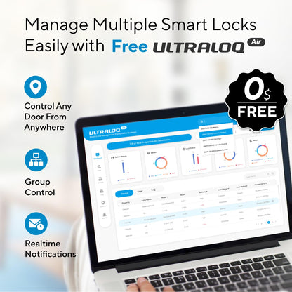 ULTRALOQ U-Bolt Pro WiFi Smart Lock Fingerprint Keyless Entry Deadbolt App Control Auto Unlock IP65