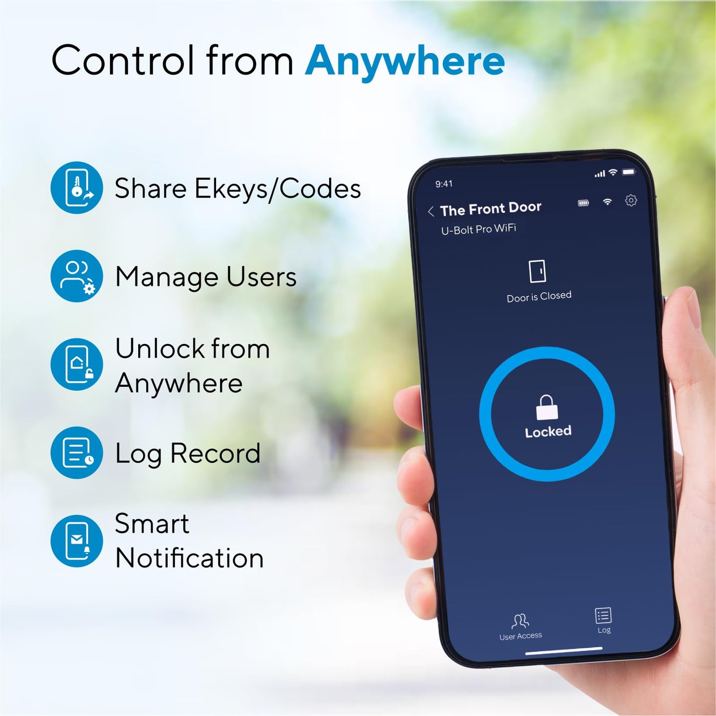ULTRALOQ U-Bolt Pro WiFi Smart Lock Fingerprint Keyless Entry Deadbolt App Control Auto Unlock IP65