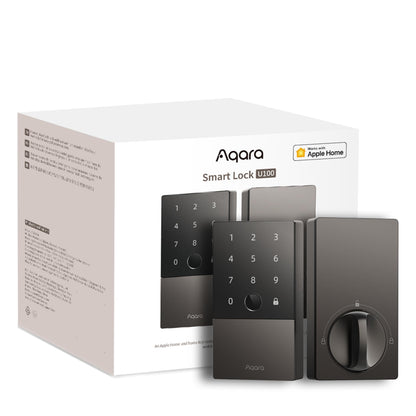 Aqara U100 Smart Lock Fingerprint Keyless Entry with Apple Home Key Bluetooth Deadbolt Alexa Google Gray
