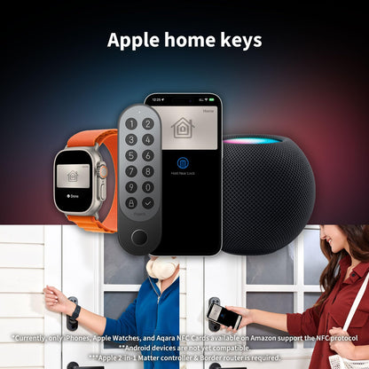 Aqara U200 Smart Lock Fingerprint Keypad Matter Over Thread Apple Home Key Alexa SmartThings Black