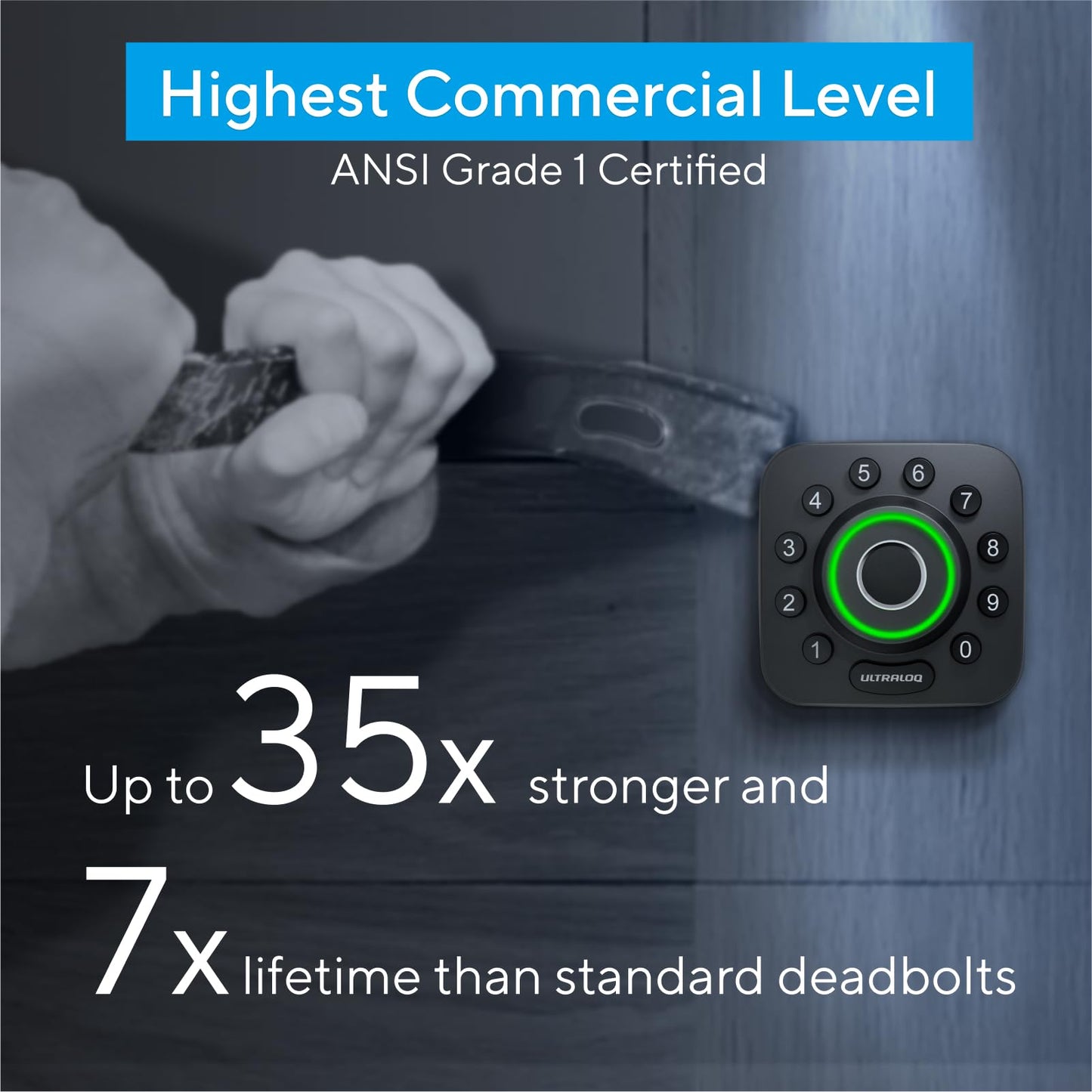 ULTRALOQ U-Bolt Pro WiFi Smart Lock Fingerprint Keyless Entry Deadbolt App Control Auto Unlock IP65
