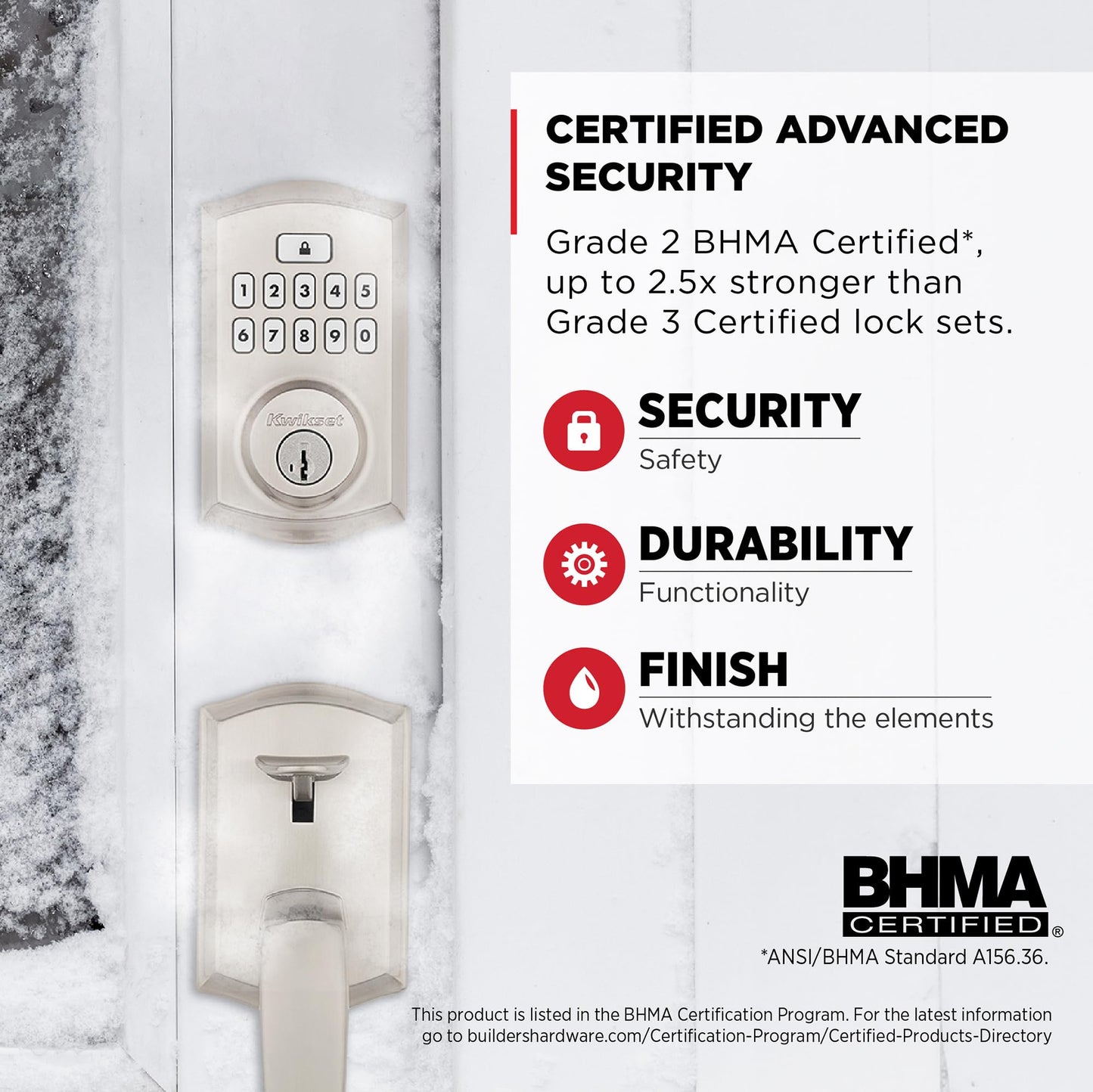Kwikset SmartCode 260 Keyless Entry Deadbolt Keypad Lock Auto-Lock Secure Satin Nickel