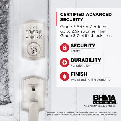 Kwikset SmartCode 260 Keyless Entry Deadbolt Keypad Lock Auto-Lock Secure Satin Nickel