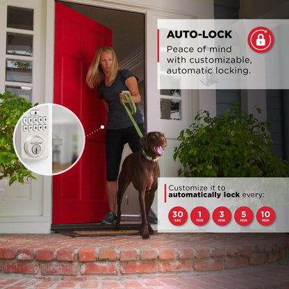 Kwikset SmartCode 260 Keyless Entry Deadbolt Keypad Lock Auto-Lock Secure Satin Nickel
