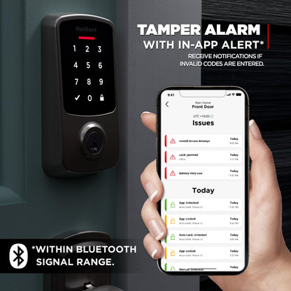 Kwikset Aura Reach Smart Lock Keyless Entry Deadbolt Bluetooth Matter Over Thread Auto Unlock Satin Nickel